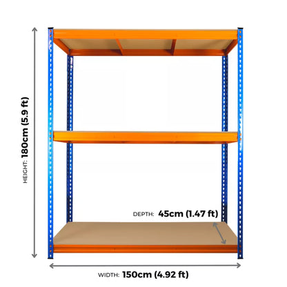 180x150x45cm Extra Heavy Duty Boltess Shelving