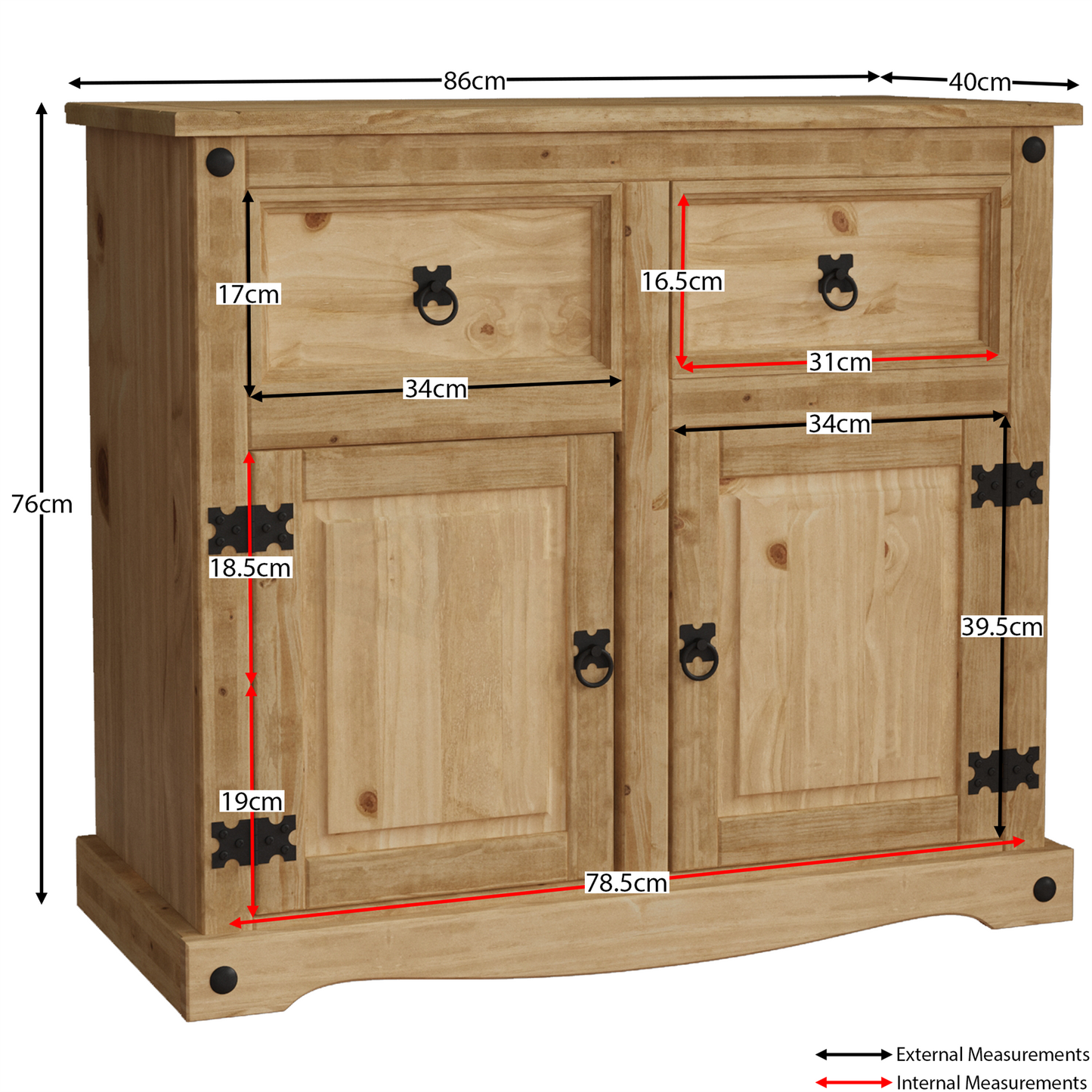 2 Door 2 Drawer Sideboard